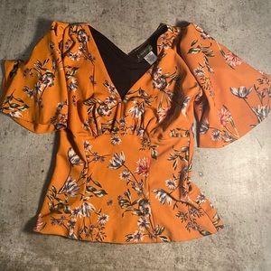 Laura Byrnes California Pin Up Girl Blouse Floral